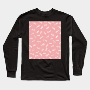 Baby pink  Abstract Mudcloth Lines Pattern Long Sleeve T-Shirt